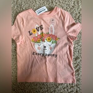 New Old Navy Pink Girls 3t Short Sleeve Shirt with Bunny
